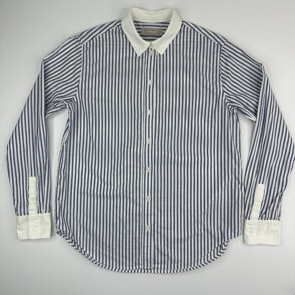 Everlane Women’s Mariner Blue Must-Have Cotton Silky Button Front Shirt 0/C39‎ - Picture 5 of 13